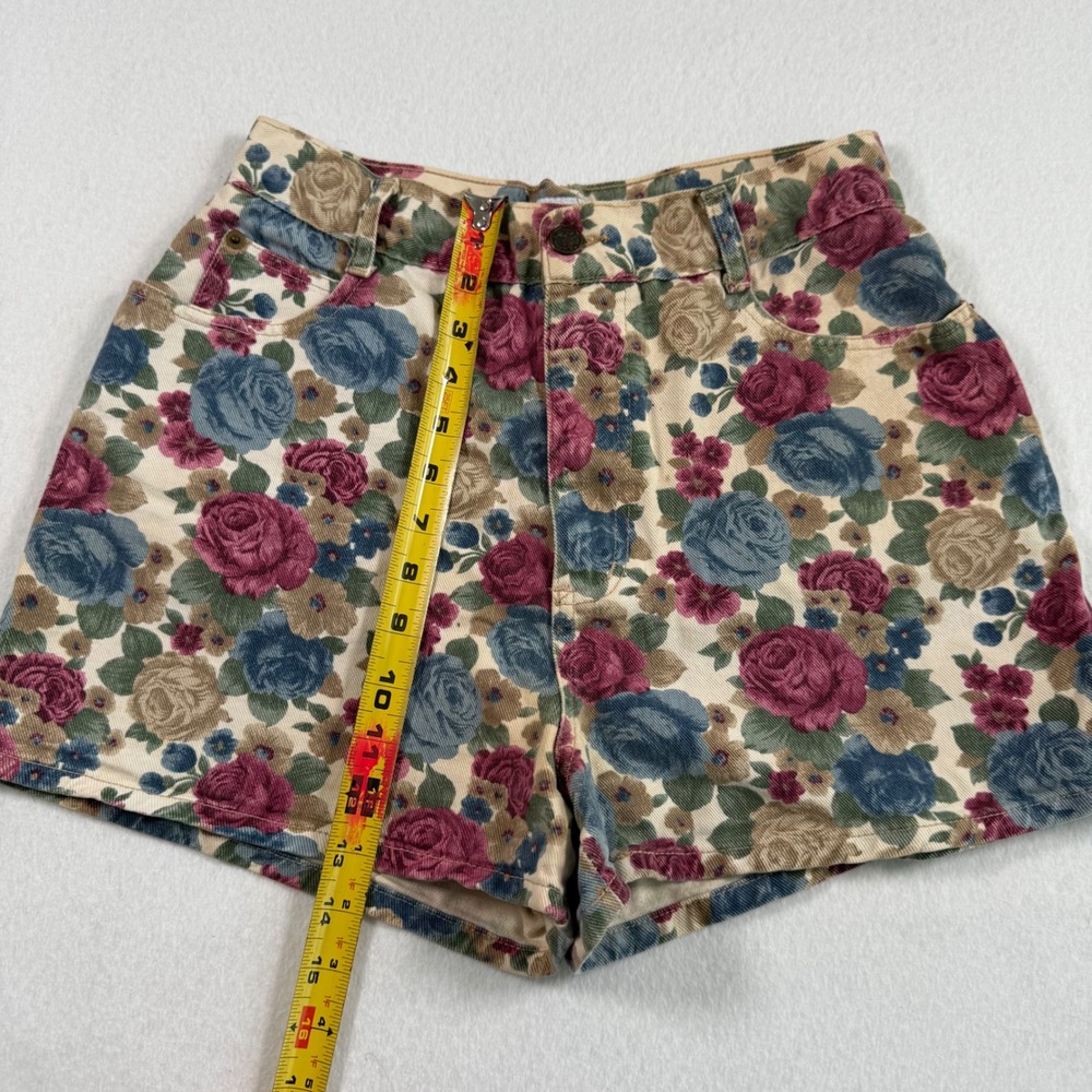 Nuovo County Seat Vintage Floral High Waisted Denim Shorts 90s Rose Print 11/12 - Picture 8 of 9